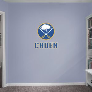 Buffalo Sabres 2020 Stacked Personalized Name Blue Text PREMASK Officially Licensed NHL Removable Wall Decal Life Size Decal by