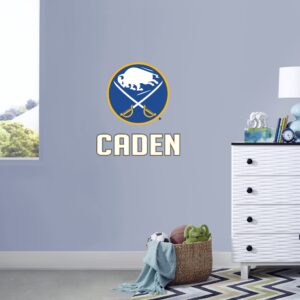 Buffalo Sabres 2020 Stacked Personalized Name White Text PREMASK Officially Licensed NHL Removable Wall Decal Life Size Decal by