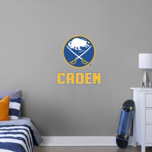 Buffalo Sabres 2020 Stacked Personalized Name Yellow Text PREMASK Officially Licensed NHL Removable Wall Decal Life Size Decal b