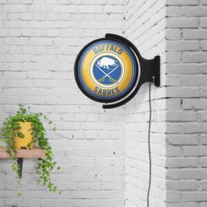Buffalo Sabres: Officially Licensed Round Illuminated Rotating Wall Sign 21" x 5" by Fathead | Metal