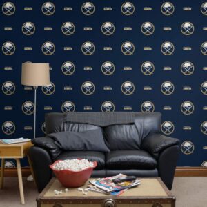 Buffalo Sabres: Stripes Pattern - Officially Licensed NHL Removable Wallpaper 12" x 12" Sample by Fathead