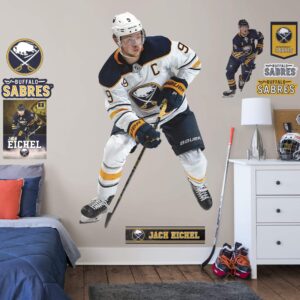 Jack Eichel for Buffalo Sabres - Officially Licensed NHL Removable Wall Decal Life-Size Athlete + 10 Decals (45"W x 74"H) by Fat