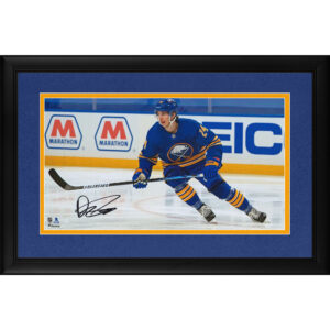 Dylan Cozens Buffalo Sabres Autographed Framed 10" x 18" Blue Jersey Skating Photograph - Limited Edition of 24