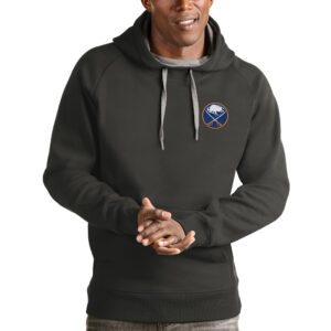 Men's Antigua Charcoal Buffalo Sabres Victory Pullover Hoodie