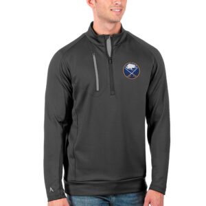 Men's Antigua Charcoal/Silver Buffalo Sabres Generation Quarter-Zip Pullover Jacket