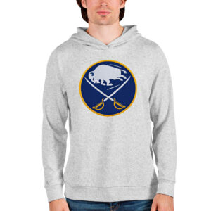 Men's Antigua Heathered Gray Buffalo Sabres Absolute Pullover Hoodie
