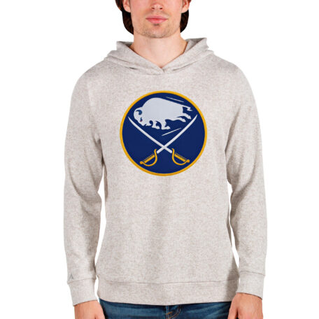 Men's Antigua Oatmeal Buffalo Sabres Absolute Pullover Hoodie