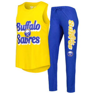 Women's Concepts Sport Gold/Heather Royal Buffalo Sabres Meter Muscle Tank Top & Pants Sleep Set