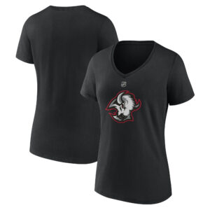 Women's Fanatics Branded Black Buffalo Sabres Alternate Logo V-Neck T-Shirt