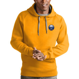 Men's Antigua Gold Buffalo Sabres Victory Pullover Hoodie