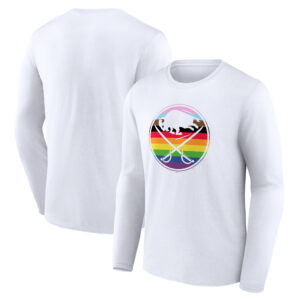 Men's Fanatics Branded White Buffalo Sabres Team Pride Logo Long Sleeve T-Shirt
