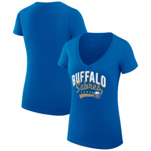Women's G-III 4Her by Carl Banks Royal Buffalo Sabres Filigree Logo V-Neck T-Shirt