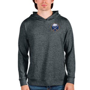 Men's Antigua Heathered Charcoal Buffalo Sabres Team Absolute Pullover Hoodie