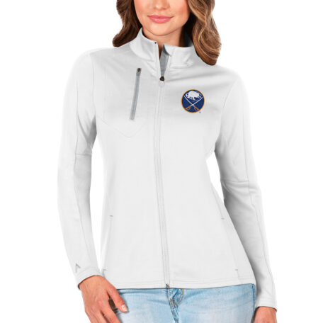 Women's Antigua White/Silver Buffalo Sabres Generation Full-Zip Pullover Jacket